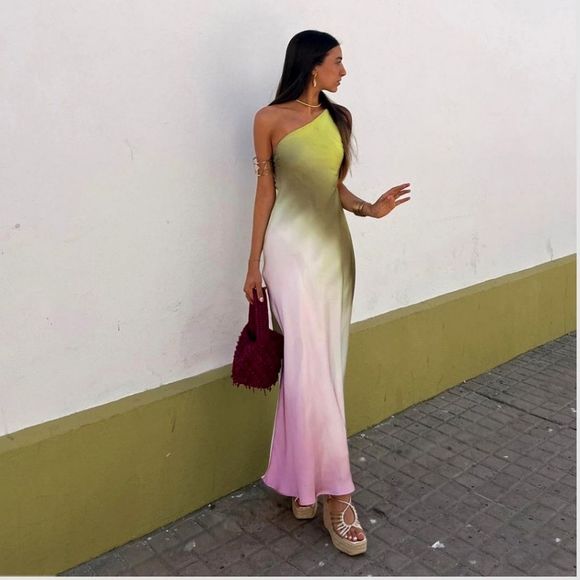 ZARA TIE DYE ASYMMETRIC DRESS - Picture 3 of 16